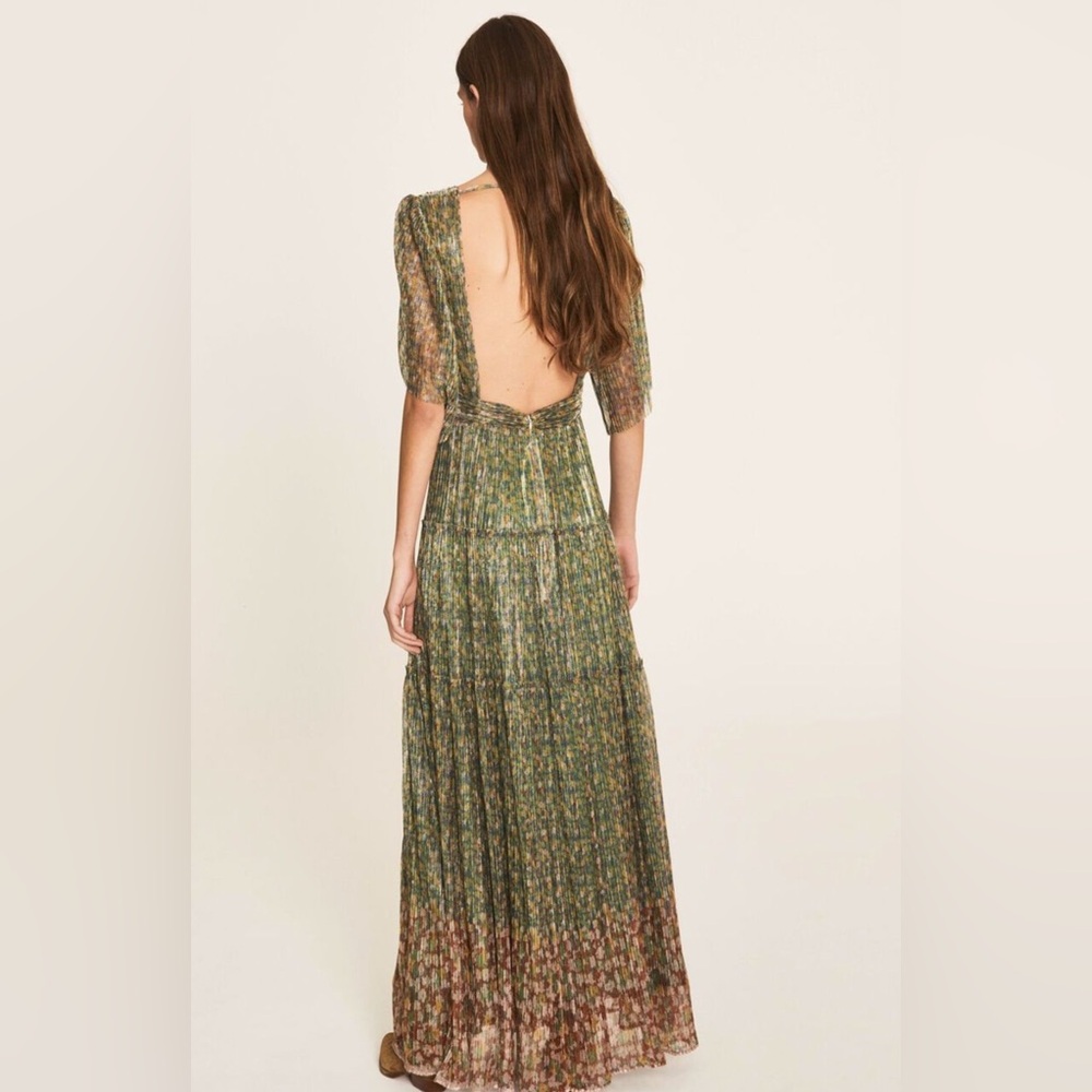BA&SH PERLA GREEN GLITTER DRESS - Picture 4 of 8